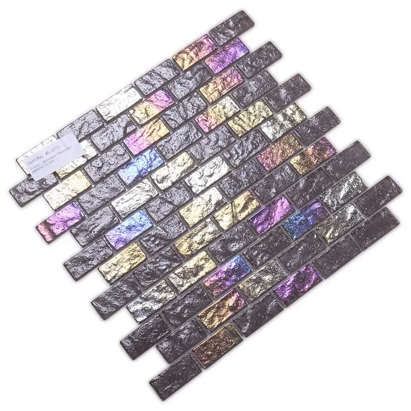 Rainbow brown electroplating glass mosaic
