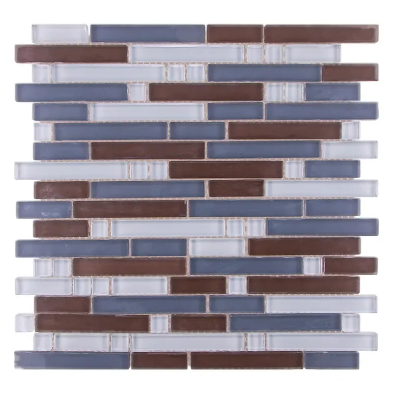 Brown mixed blue glass mosaic for wall