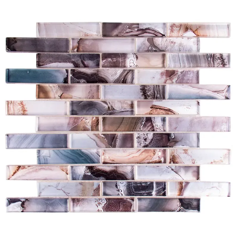 Construction project wall tiles strips glass mosaic