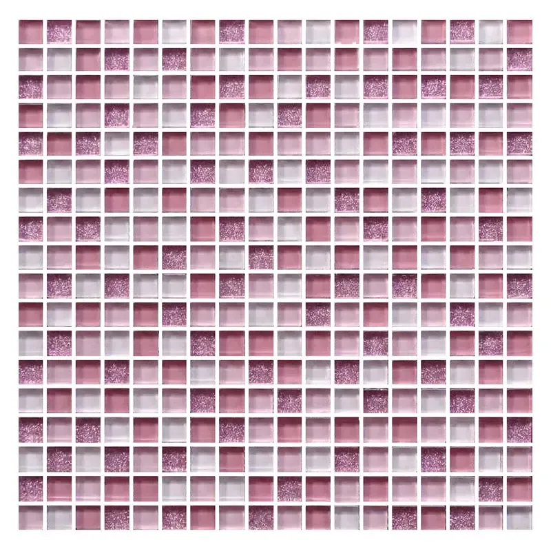 Crystal pink glass mosaic for girls' room