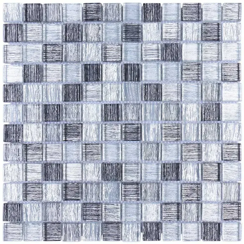 Square glitter laminates glass mosaic tiles