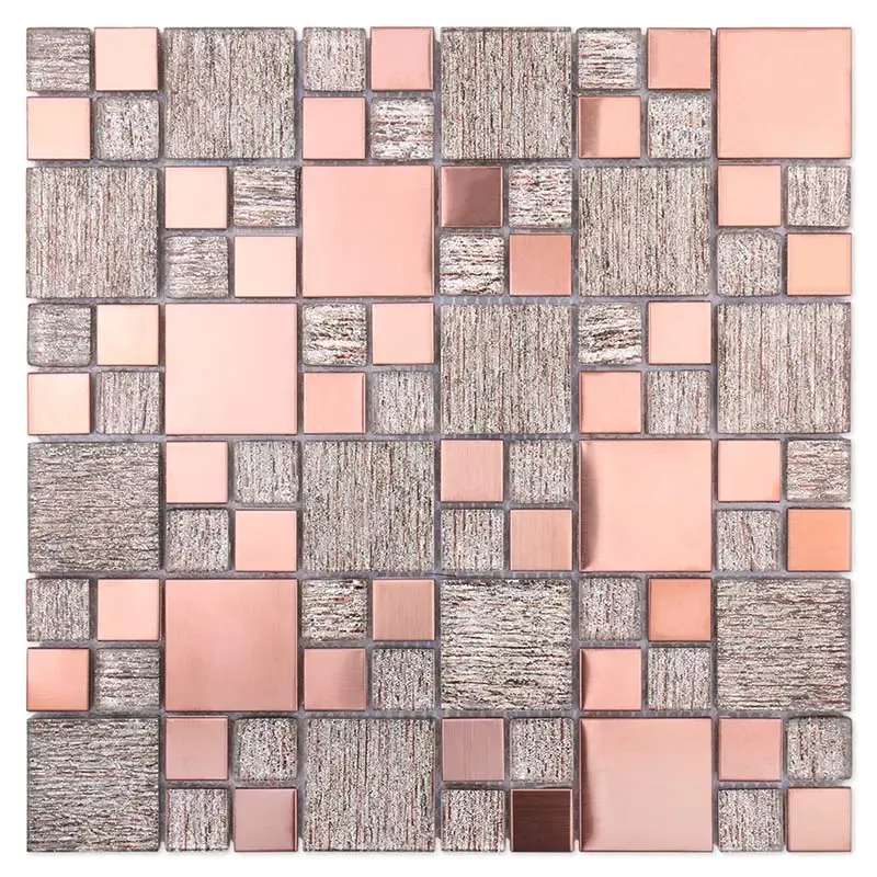 Glitter glass stainless steel mosaic tiles