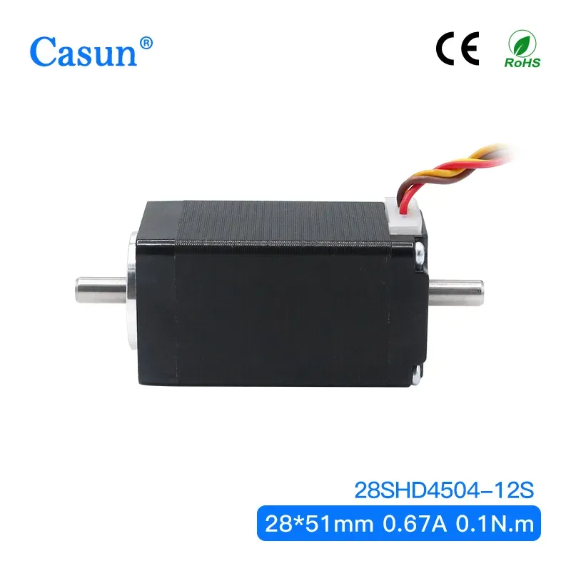 【28SHD4504-12S】2 Phase 1.8 Degree Dual Shaft NEMA 11 Micro Stepper Motor for Medical Equipment Automation Appliance