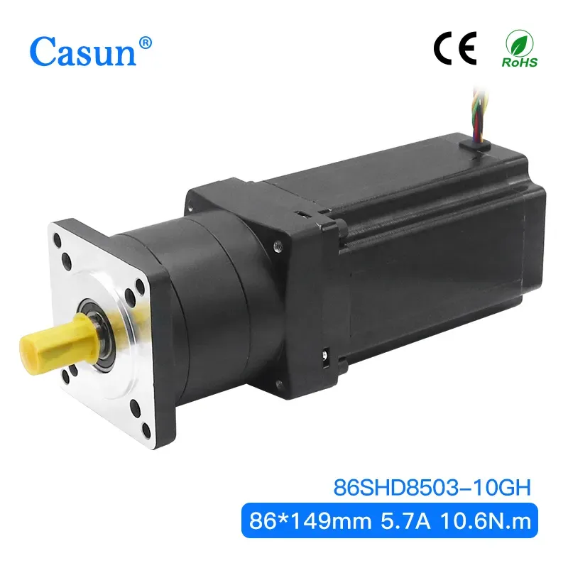 【86SHD8503-10GH】Large Reduction Ratio 10:1 Planetary Gearbox 149mm body Nema 34 Geared Stepper Motor