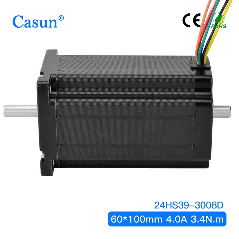 【23HS22-3008D】Nema 24 Dual Axis 8 Leads 1.8 Degree 3.4nm (481.6 oz.in) Stepper Motor 60x100mm for Robot and CNC