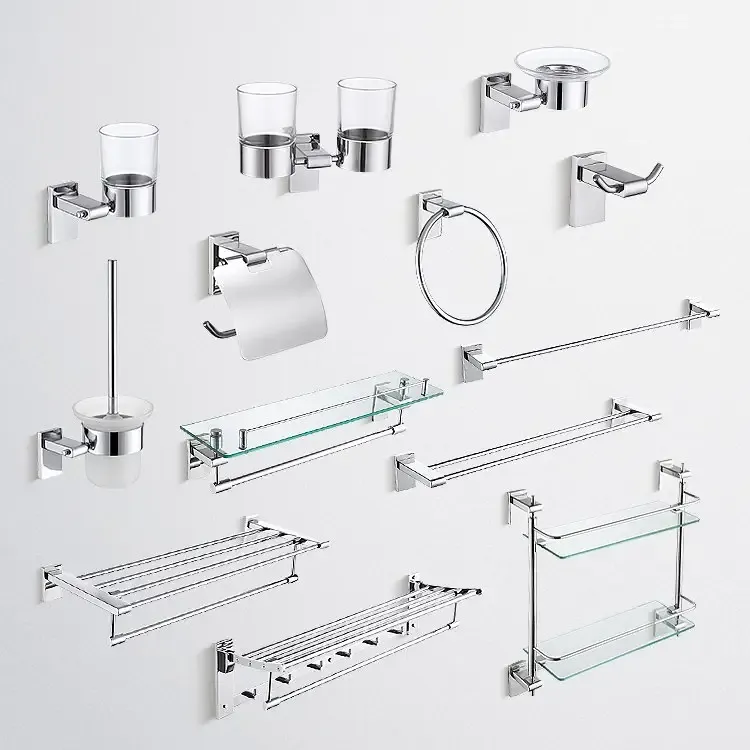 T Series Modern European Style 304 Stainless Steel Bathroom Accessories Set