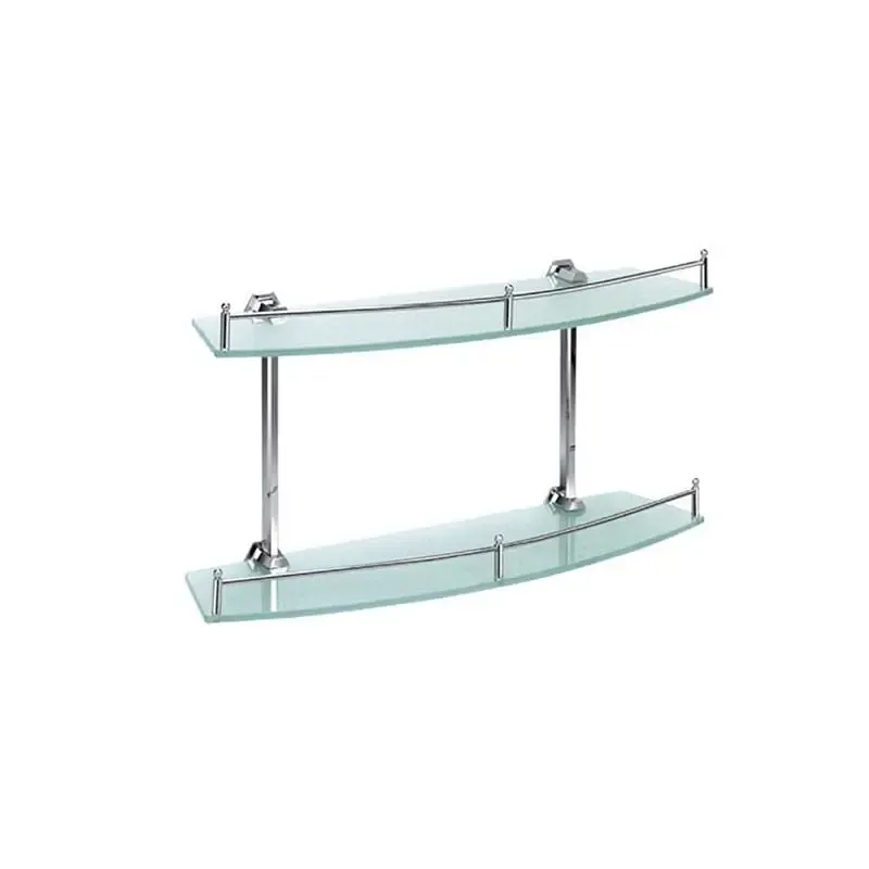Bathroom Temper Glass Shelves Stainless Steel in 2 tiers  -YMT-A52