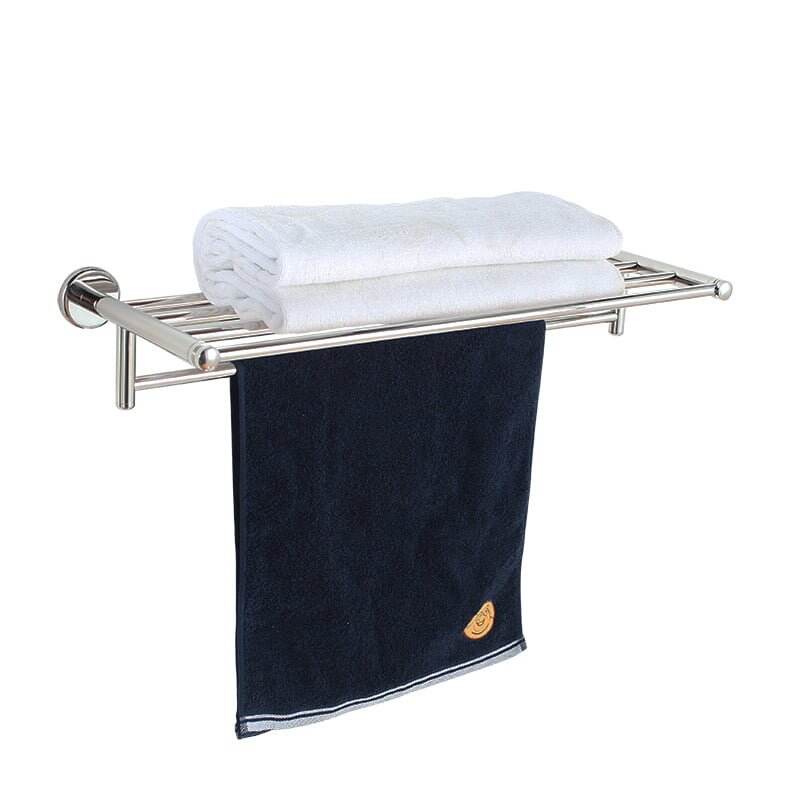 Wall Mounted Towel Rack Rail Holder Storage Shelf Bathroom Hotel Stainless Steel -YMT-851