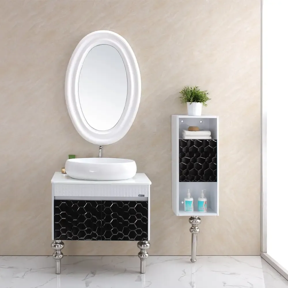 Modern Bathroom Vanity Stainless Steeel Barthroom Cabinet with Side Cabinet  T-105