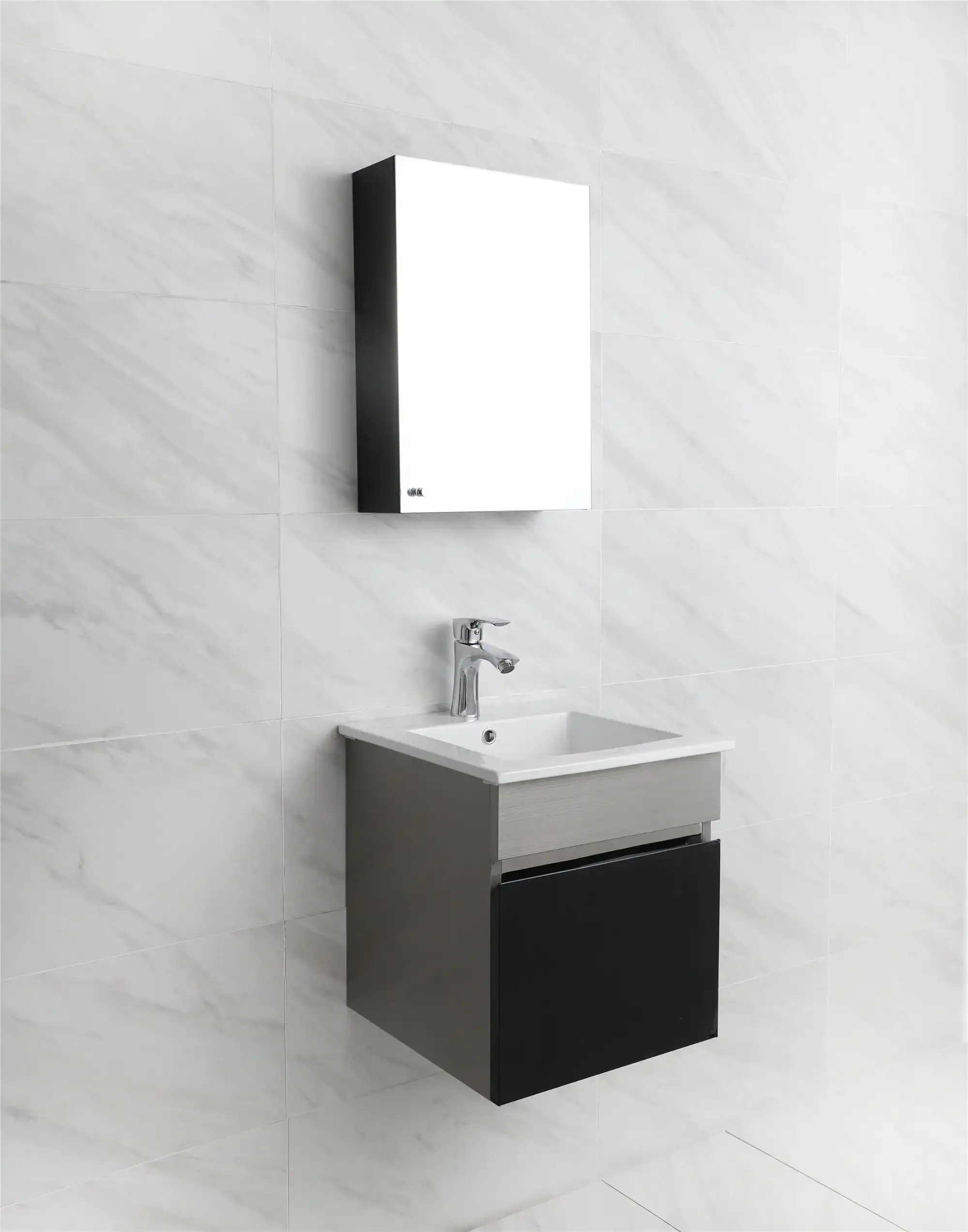 Black Color Blushsed Waterproof Bathroom Vanity Cabinet with Sink T-120