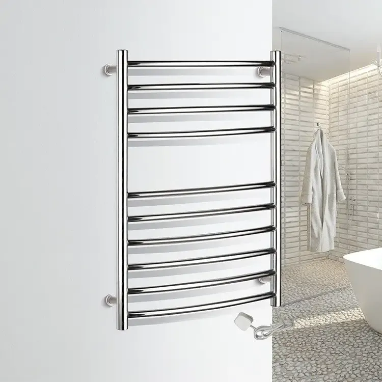 BestComfort Wall Mounted Heated Towel Warmer,  Stainless Steel Polished Towel Warmer Drying Rack 9003