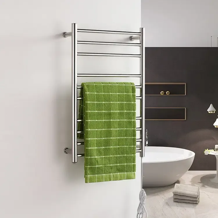 Round Straight Stainless Steel Bathroom Towel Warmer 9005
