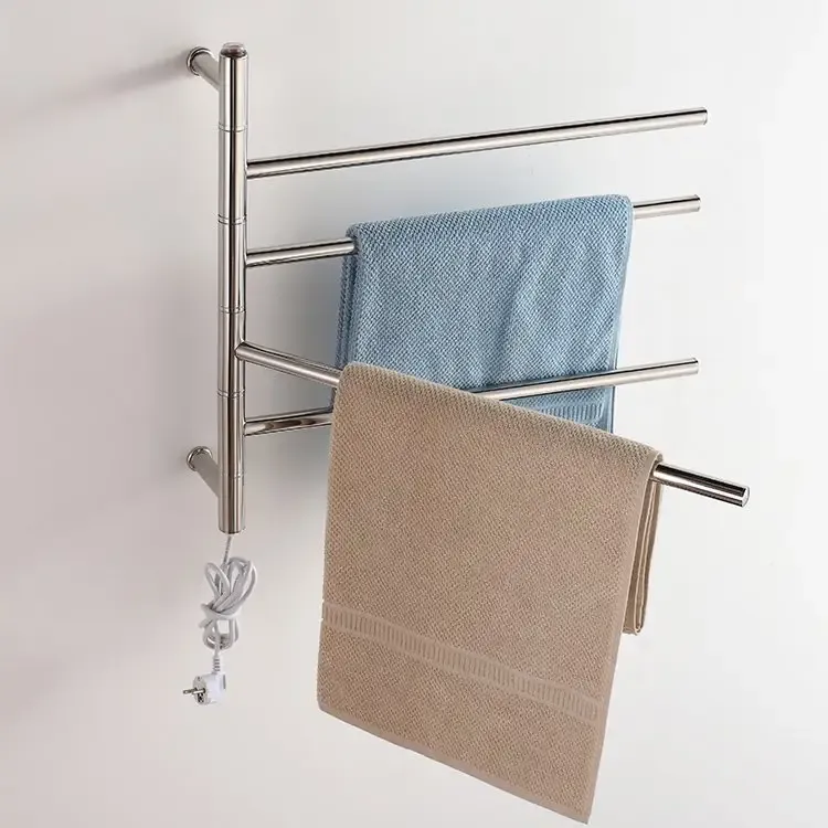 Modern Removable Stainless Steel Towel Rack Bath Towel Electric Heater 9007