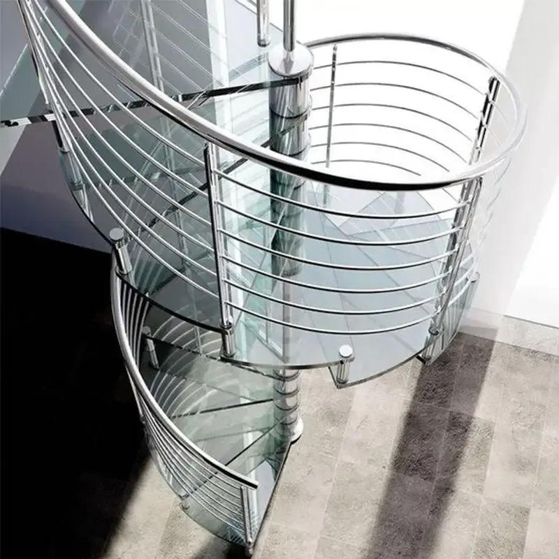 Spiral Staircase With Metal Railing