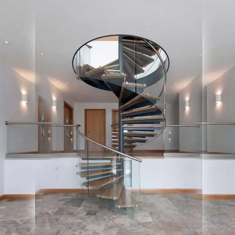 Spiral Staircase With Glass Railing