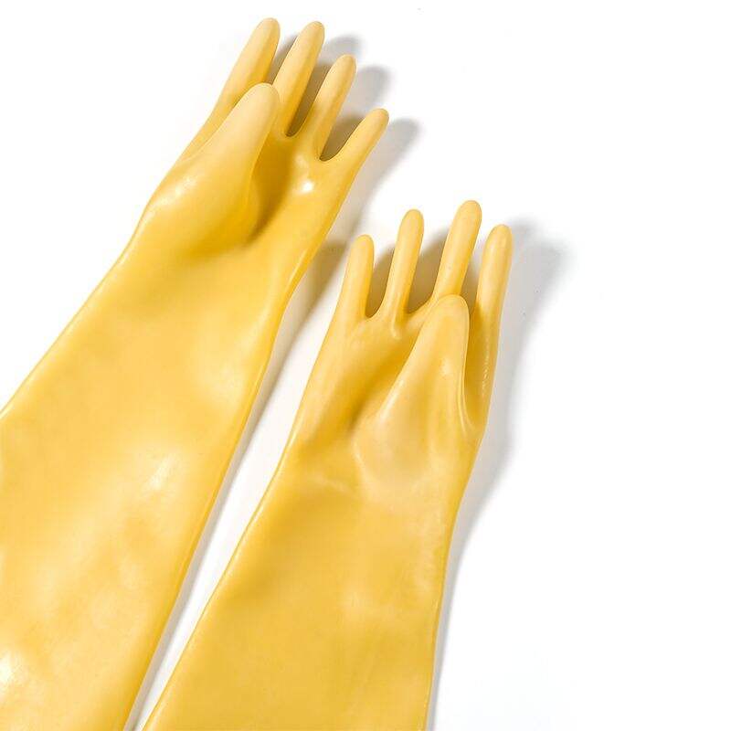 gold rubber gloves