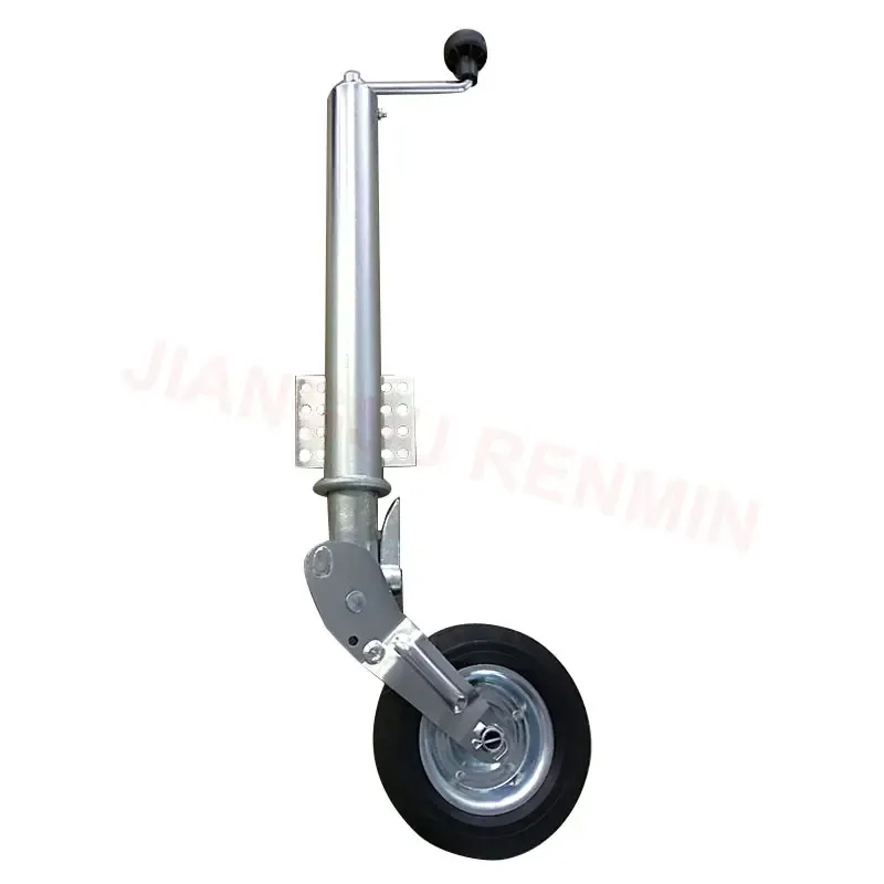 Factory Robot Wielding Heavy Duty 60mm Auto Fold Trailer Jack Jockey Wheel with Bracket