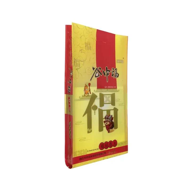 10kg 25kg Custom Bopp Laminated Rice Packaging Bag With Handle