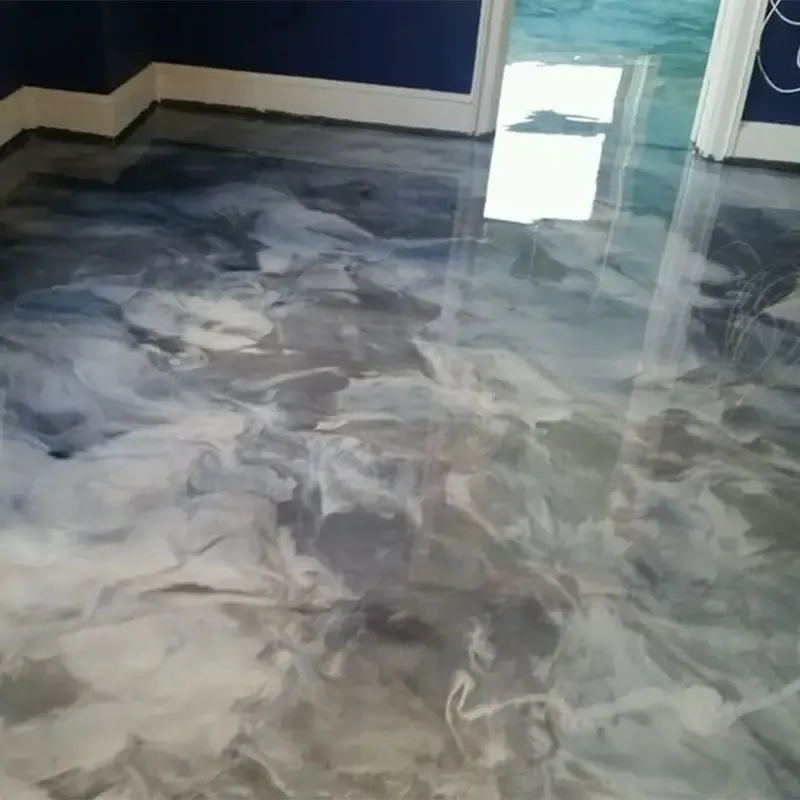 Clear Hard Metallic Epoxy Floor With Powder