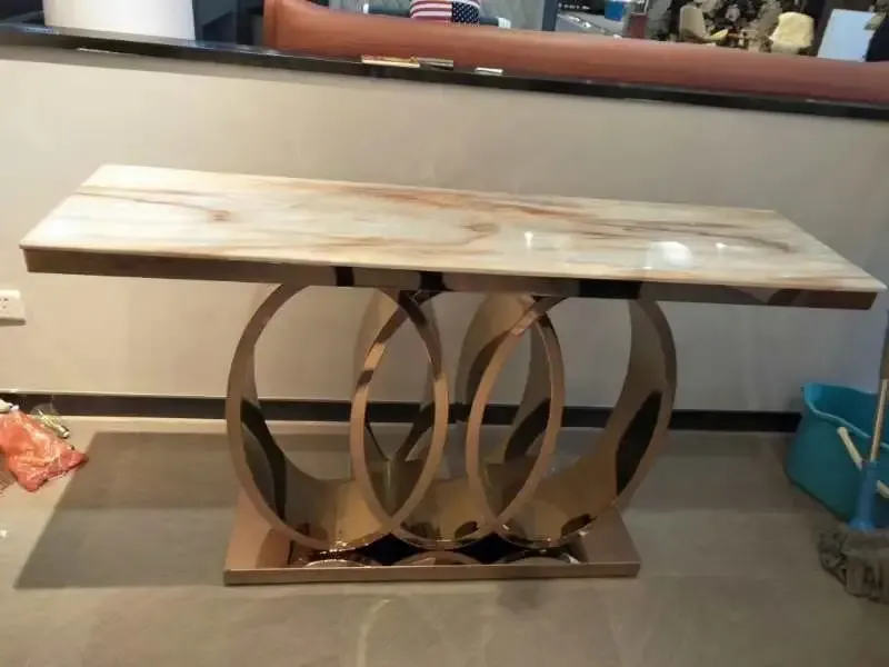 Gold console table