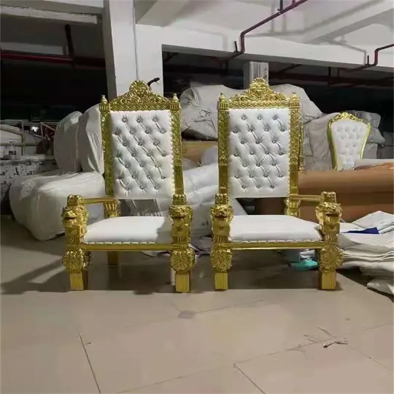 Shiny Gold High Back Luxury Hotel Chair For Manufacture