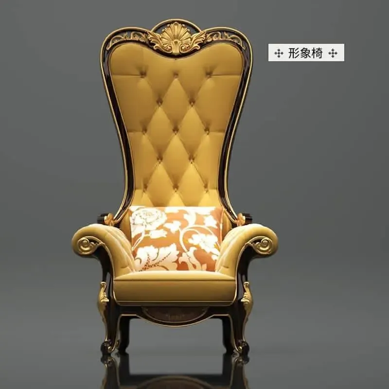 Buy European Living Room High Back Wooden  Italy Design Upholstered King Throne Chair