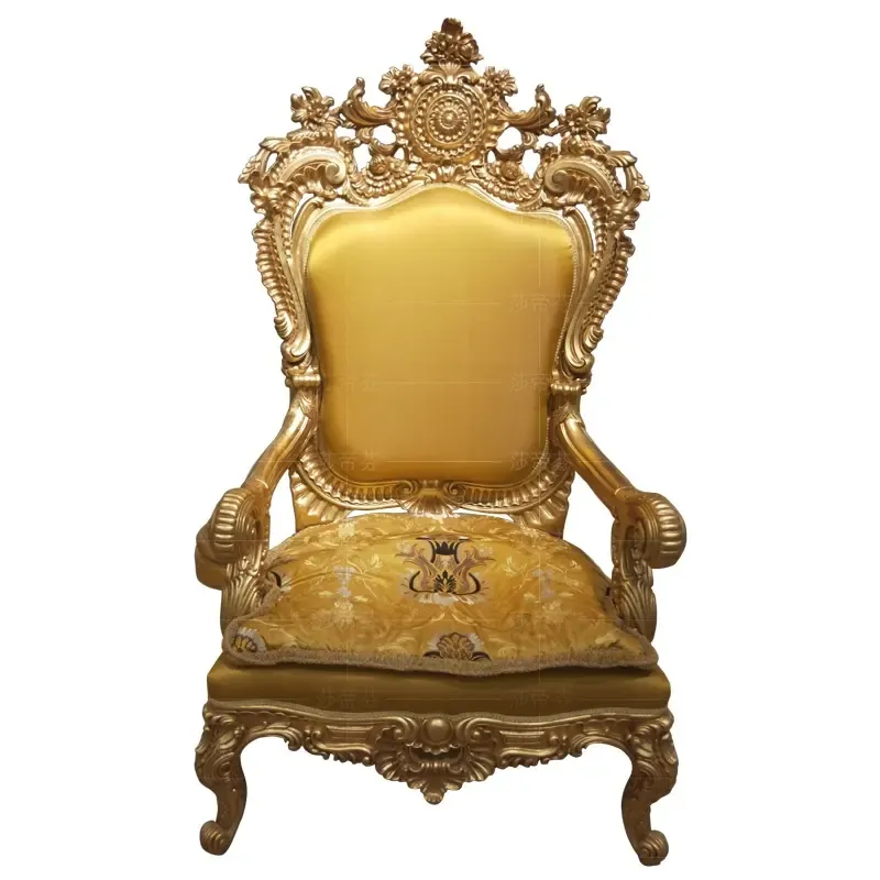 Buy Factory Discount Luxury Rose Gold Embroidered Coffee Chair For Wedding Event