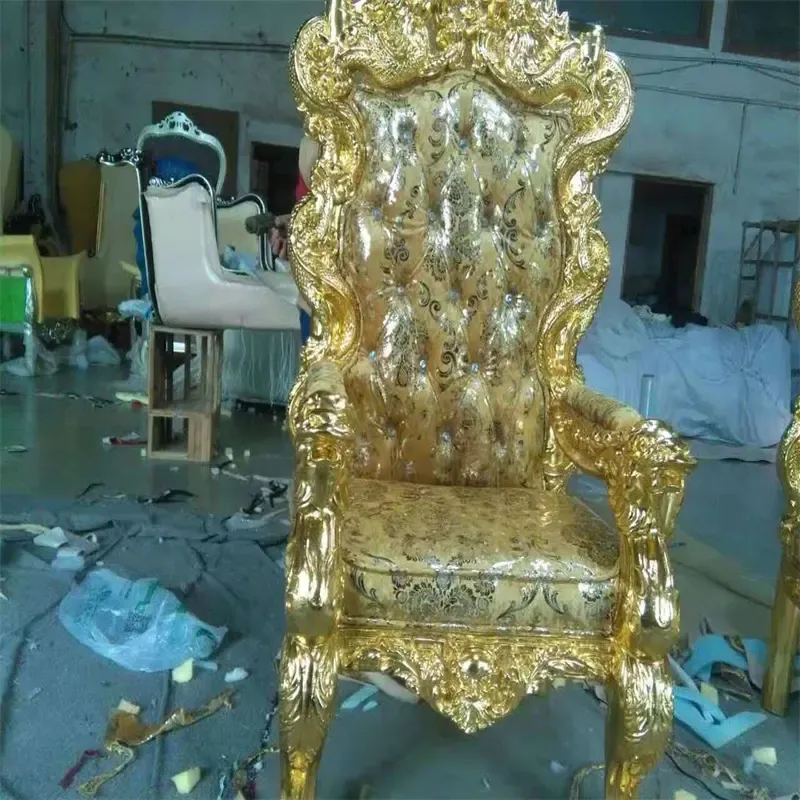 Manufancturer Classical Gild Dragon High Back Throne Chair For Hotel Wedding Event