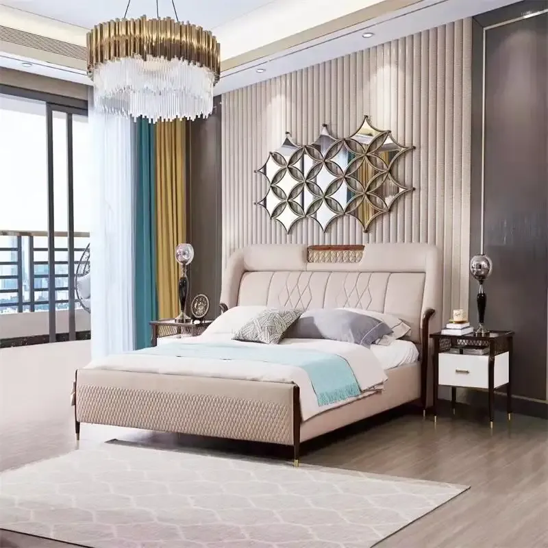 Luxury Bed And Nightstand