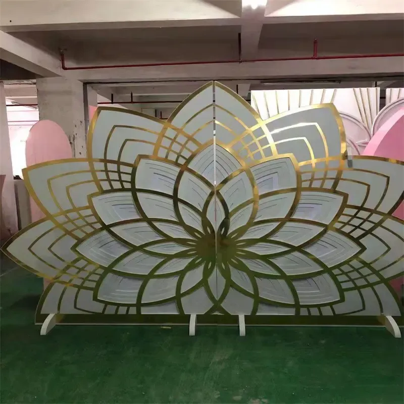 Factory Wholesale Stainless Steel Or Gold Metal Wedding Backdrop Decoration