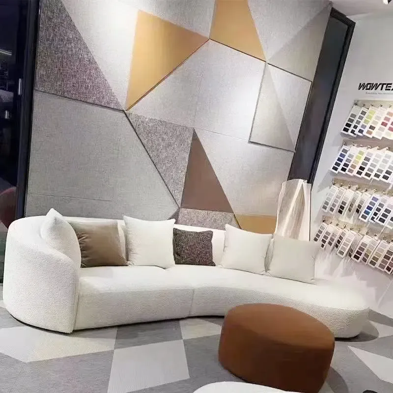 Modern Minimalist White Half Circle Couches Luxury Sofa Set Design Lounge Round Curved Sofa