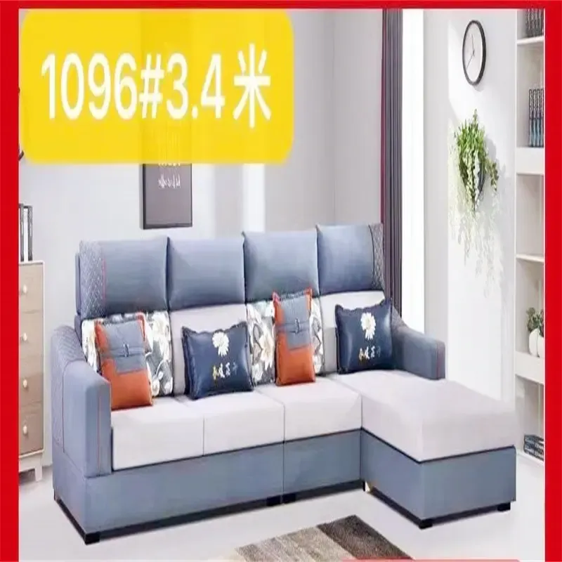 L Shape Customise Fabric Sofa Set 3 Seater Size Apartment Living Sofa Cover Fabric Stretch Sofa