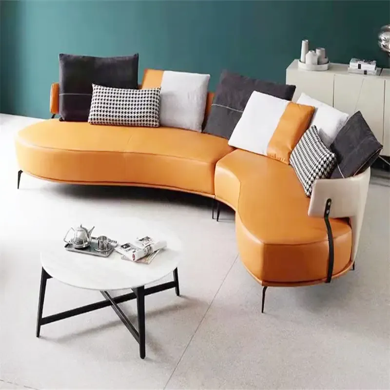 New Model Upholstery Imported Leather Sofa Set Designs Italian Style Luxury Modern Living Room Furniture sofa