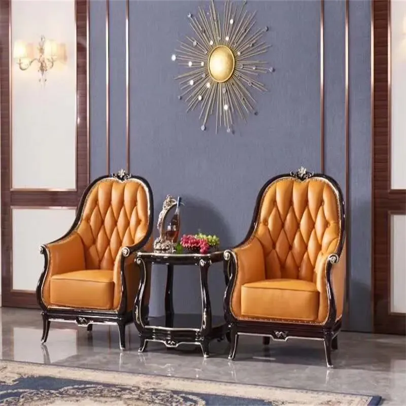 Elegant Princess Living Room Furniture Wood Carved Leisure Chair Italian Classic Arm Chair One Seat Sofa