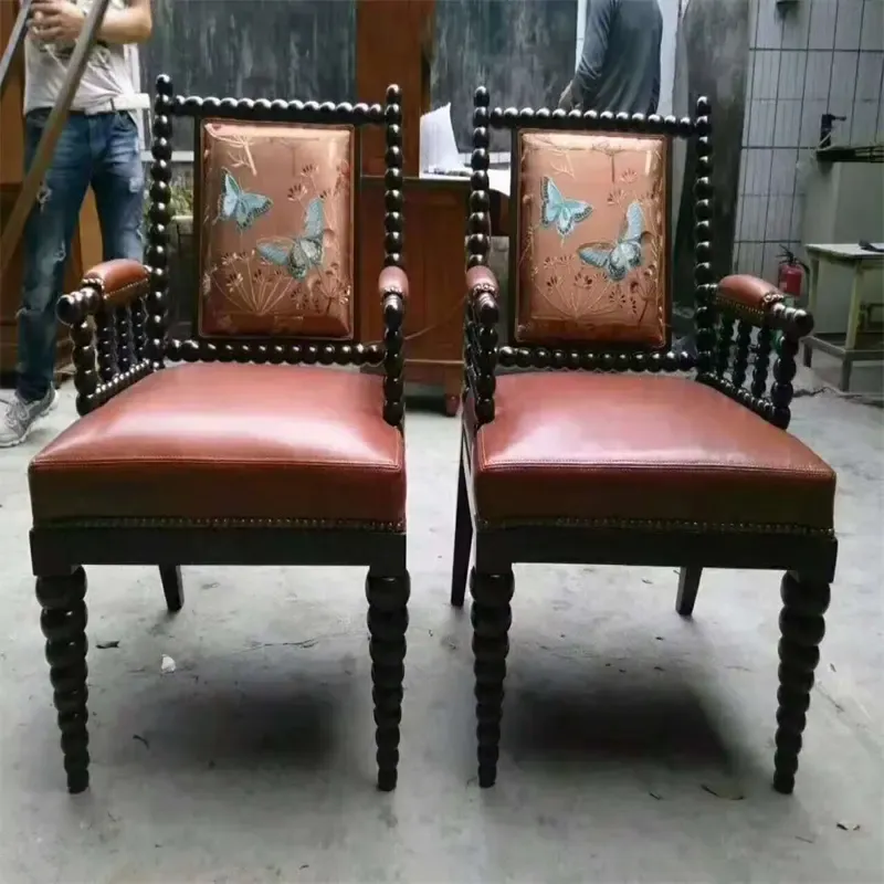 Wholesale American Style Leather Chesterfield Chair Living Room Furniture Vintage Coffee Table And Arm Chairs