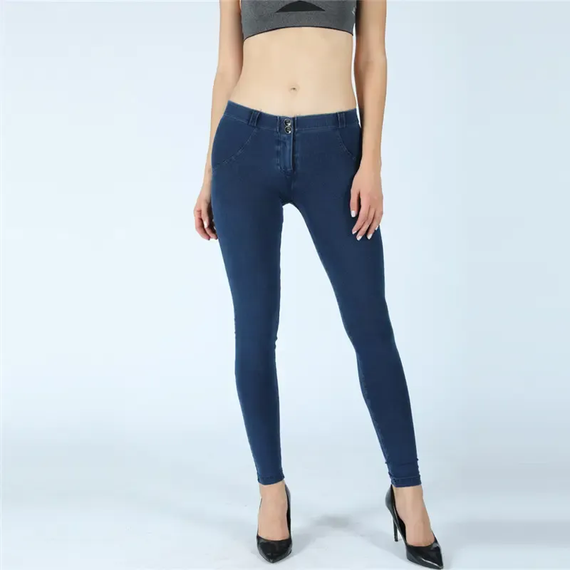 Four Ways Stretchable Melody Curvy Jeans Boyfriend Blue Skinny Jeans Best Jeans For Women Shapewear