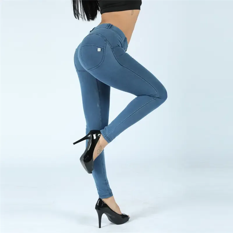Four Ways Stretchable Melody Sexy Jeans Leggings Sky Blue Jeans Store Bleached Jeans For Curvy Women