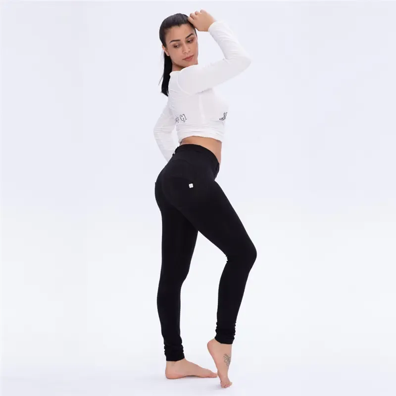 Four Ways Stretchable Melody Black Leggings Sports Tights Yoga Pants Workout Leggins Athletic Leggings Skinny Yoga Pants