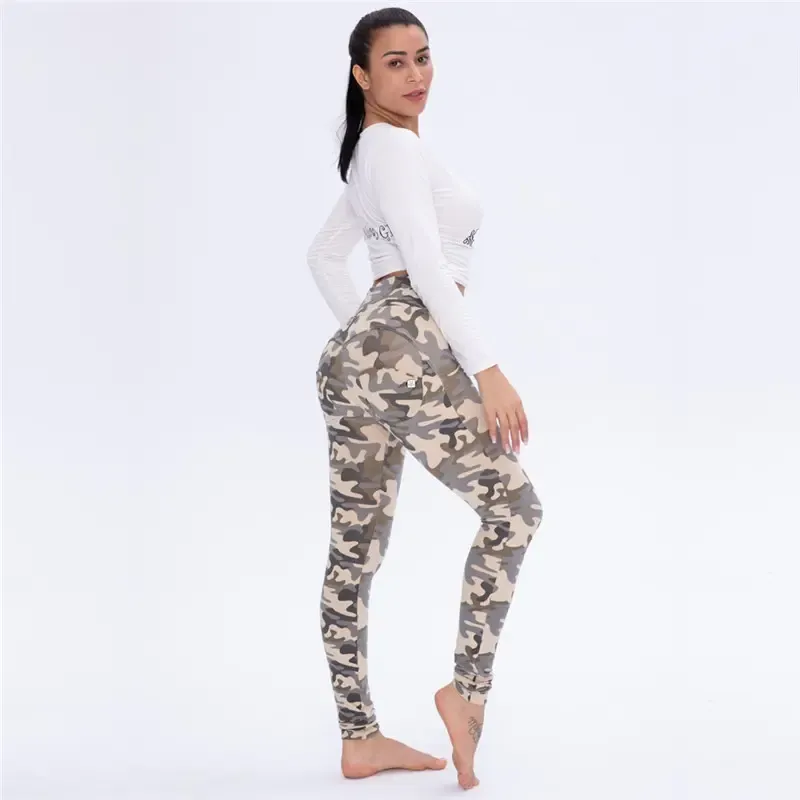 Four Ways Stretchable Melody Camo Workout Leggings Army Pants Women Camouflage Clothes High Waisted Compression Leggings
