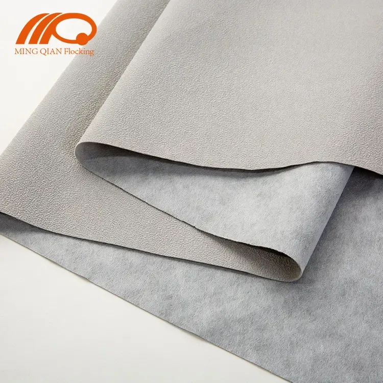 Pig pell flocking fabric in grey color