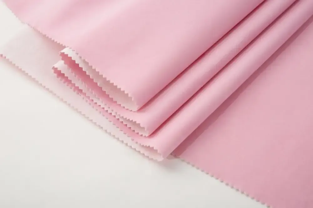 Pink velvet long pile flocking fabric for jewelry box