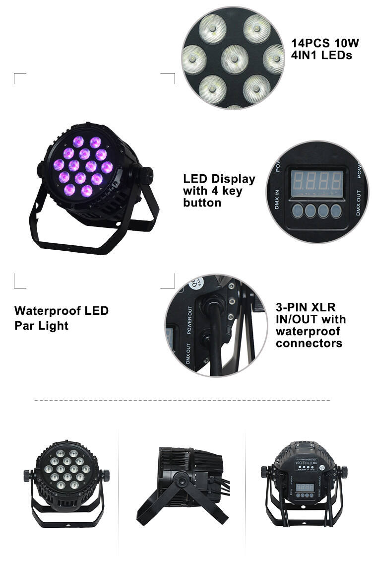 IP65 Waterproof 14PCS RGBW 4-IN 1 LED Par Light