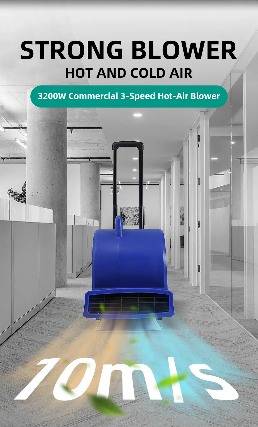 3200W 3-Speed Hot Air Blower for Carpet Drying