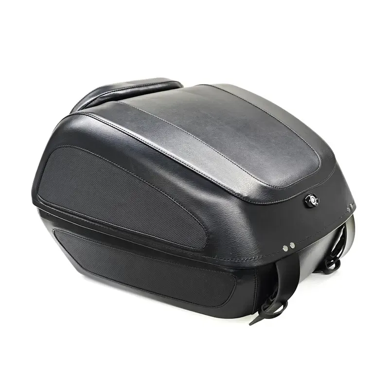 Universal Leather Plastic hard tour pak storage top box case for Custom Motorcycle Bike with rack