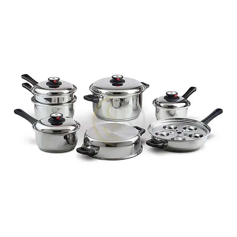 17pcs Wide Rolled Edge Cookware Set