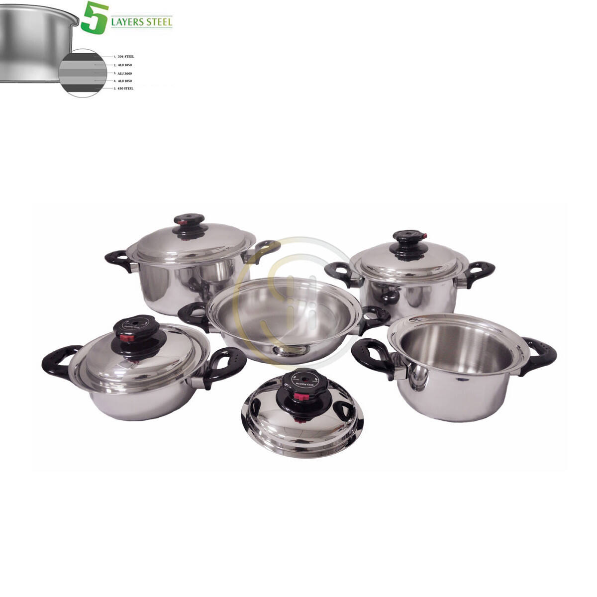 Surgical steel cookware