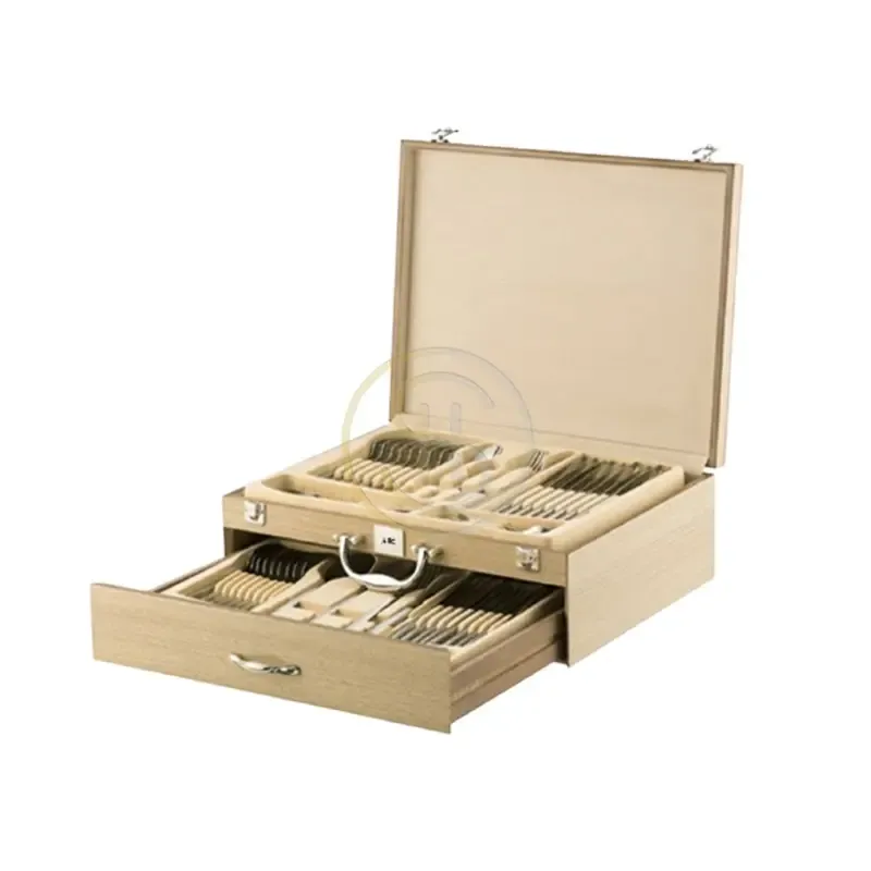 72PCS CUTLERY SET WITH WOODEN CASE