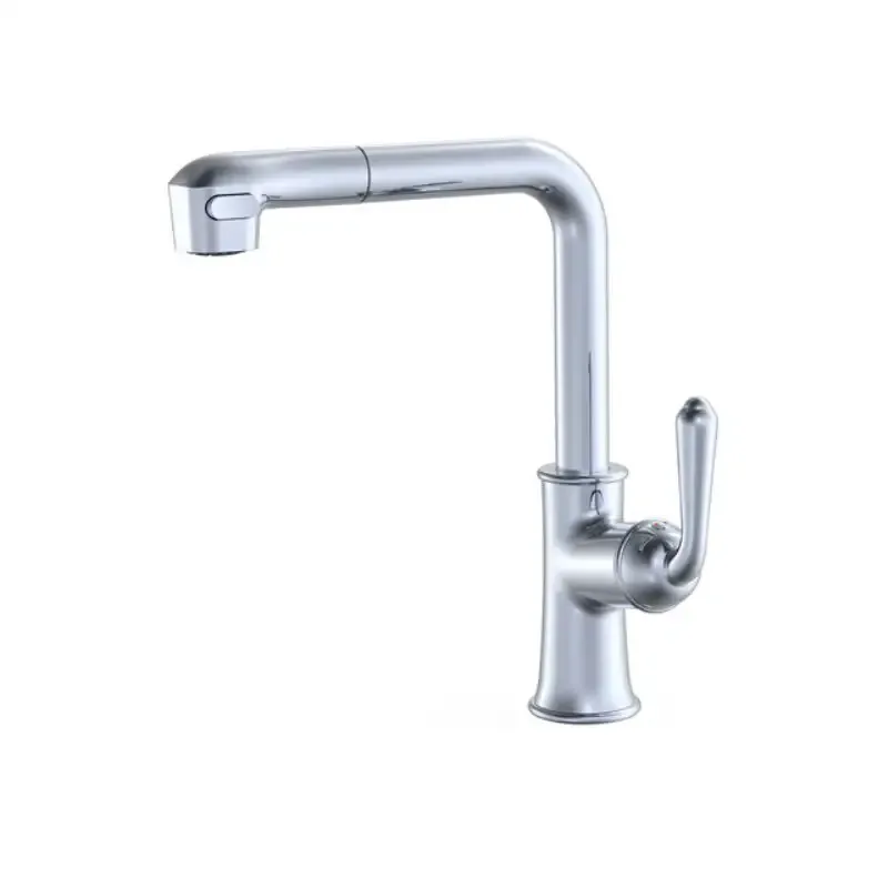 Brass Chrome Pull Out Spray Kitchen Mixer Tap