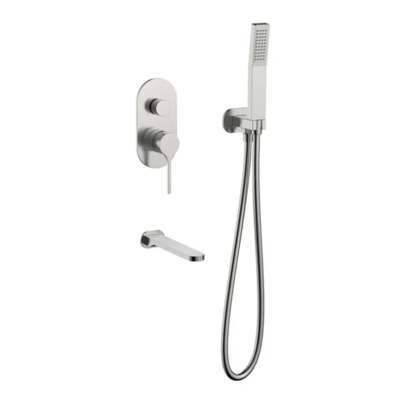 Wholesale New Stainless Steel 304 Brushed Two Function Shower Set With Hand Shower And Spout