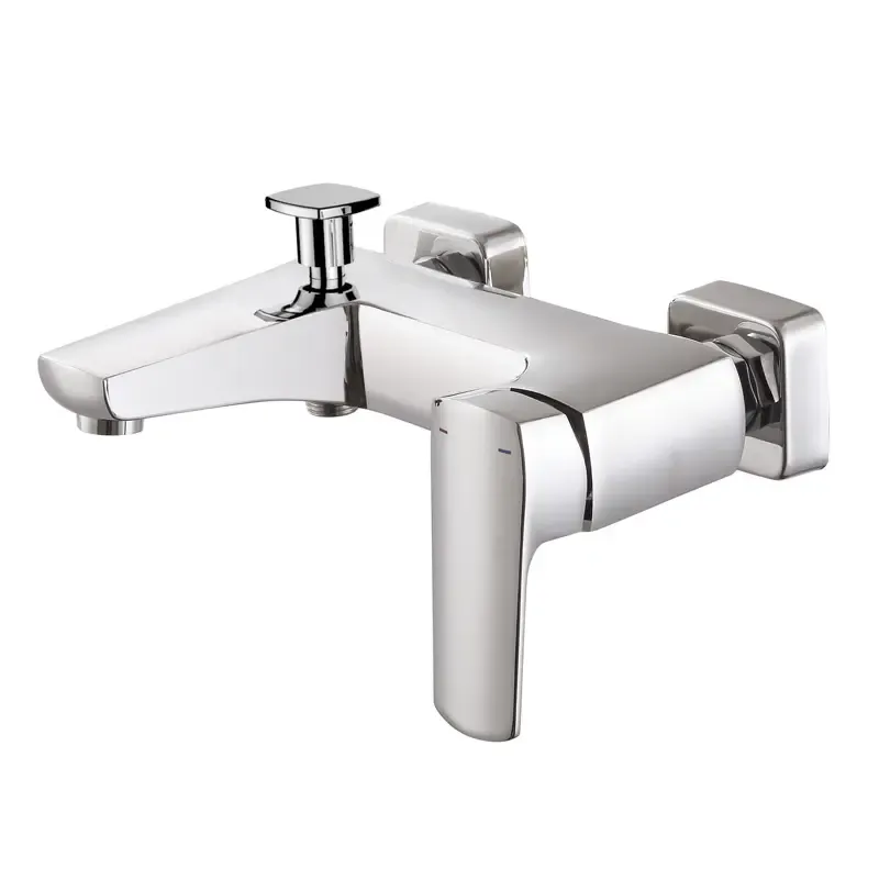 Exposed Brass Chrome Shower Bath Mixer Tap